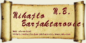 Mihajlo Barjaktarović vizit kartica